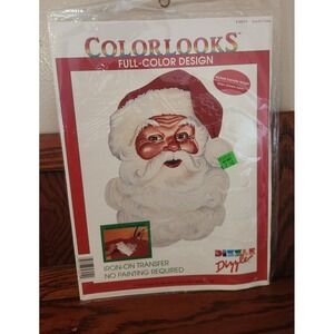 Vintage Dizzle Color Looks Iron on Transfer‎  1991 56019 Santa Claus Craft Xmas